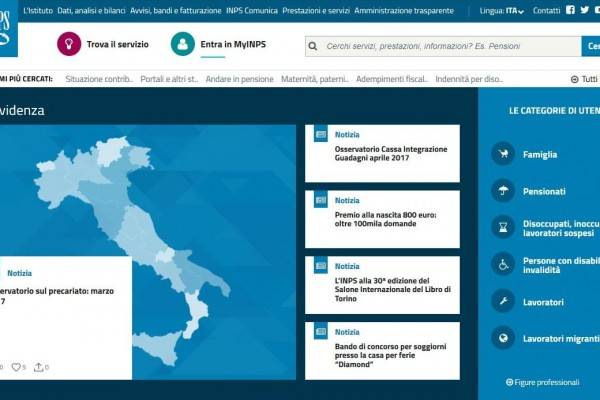INPS Servizi OnLine Registrazione MyINPS