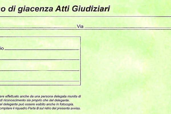 Codice raccomandata 787 per atti giudiziari