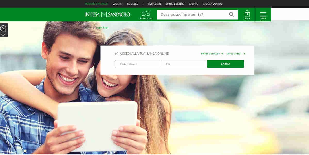 Home Banking Intesa SanPaolo accesso clienti
