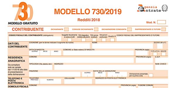 modello 730 2019 editabile