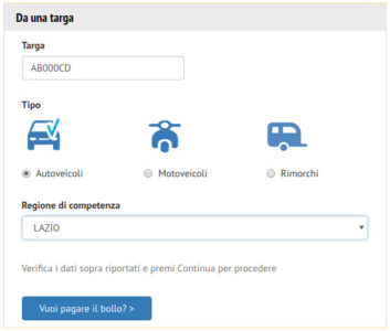 bollo auto PagoPA ACI