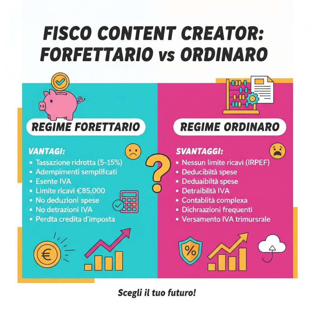 Regimi fiscali per Content Creator: forfettario o ordinario?